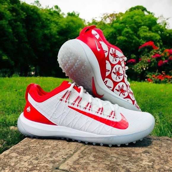 Alpha Huarache 7 Pro Turf 'Ohio State' Men's Size 7.5 Will Fit Women In Size 9.5 - Picture 1 of 8